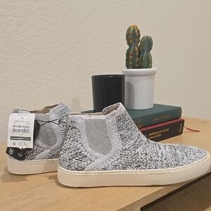 Gray Knit Slip-On High Tops